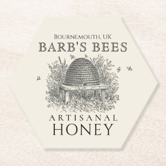 Honey Business Hexagon Candle Coaster Ivory Skep