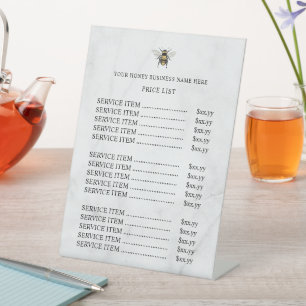 Honey Business Price List Pedestal Sign