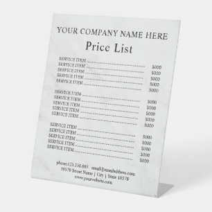 Honey Business Price List Pedestal Sign