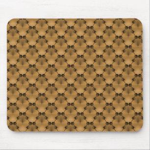 Honey Caramel Brown Retro Funk Circles Mousepad