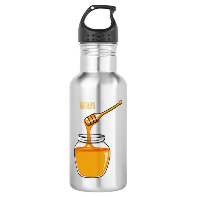 Honey cartoon illustration  532 ml water bottle (Front)