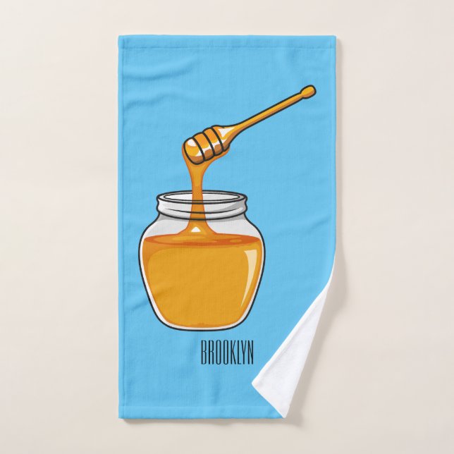 Honey cartoon illustration  bath towel set (Hand Towel)