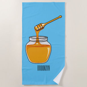 Honey cartoon illustration  beach towel