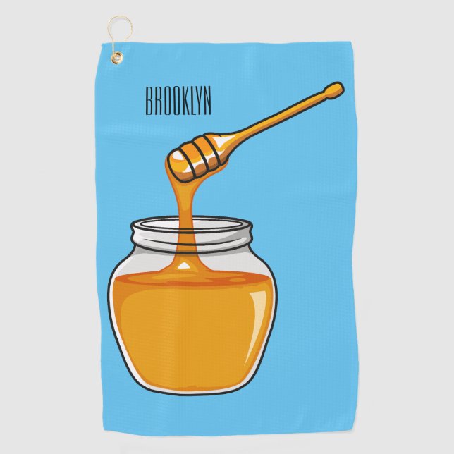 Honey cartoon illustration  golf towel (Front)