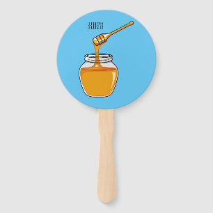 Honey cartoon illustration hand fan