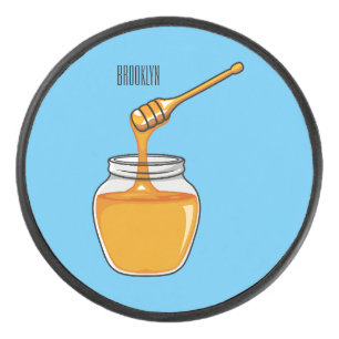 Honey cartoon illustration hockey puck