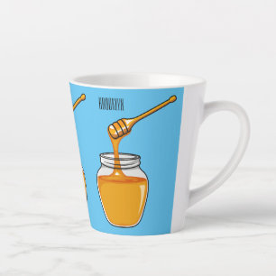 Honey cartoon illustration  latte mug