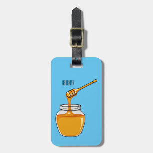 Honey cartoon illustration  luggage tag
