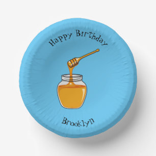 Honey cartoon illustration paper plate