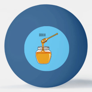 Honey cartoon illustration ping pong ball