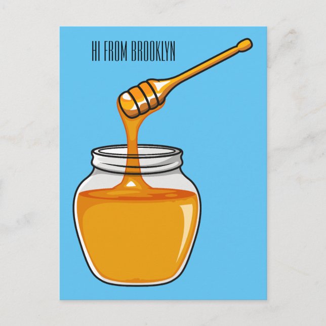 Honey cartoon illustration  postcard (Front)