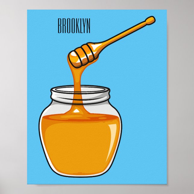 Honey cartoon illustration  poster (Front)