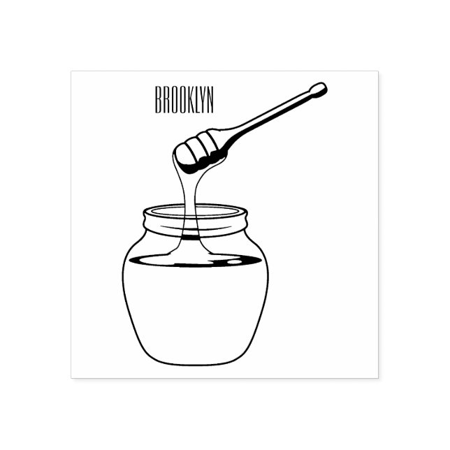 Honey cartoon illustration  rubber stamp (Imprint)
