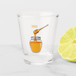 Honey cartoon illustration shot glass