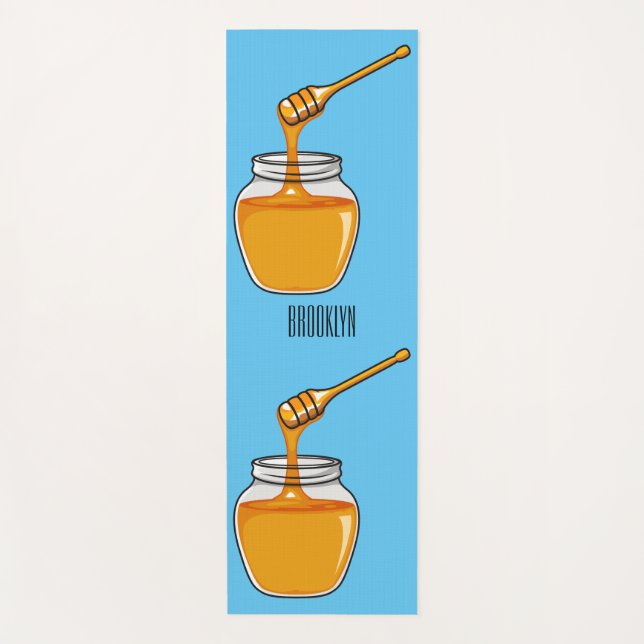 Honey cartoon illustration  yoga mat (Front)