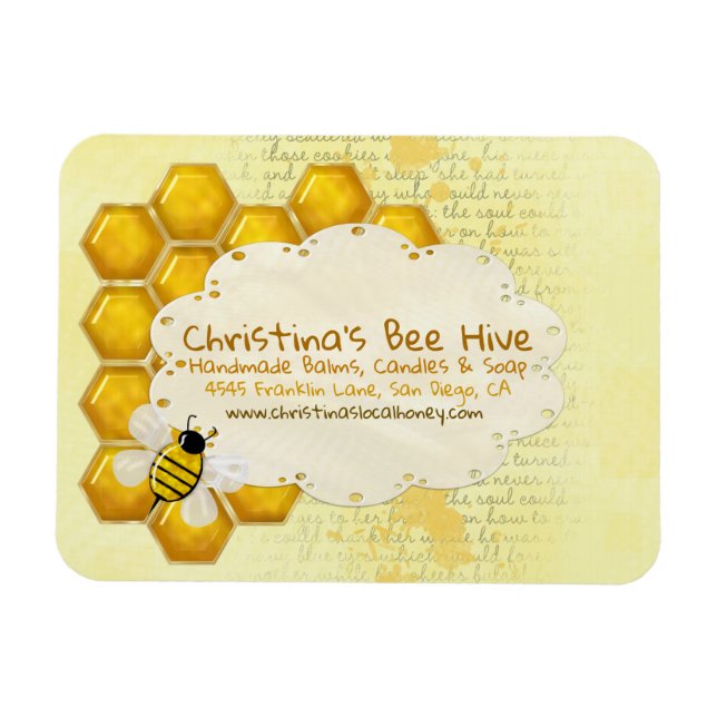 Honey Comb 3D Whimsey BUSINESS Magnet (Horizontal)