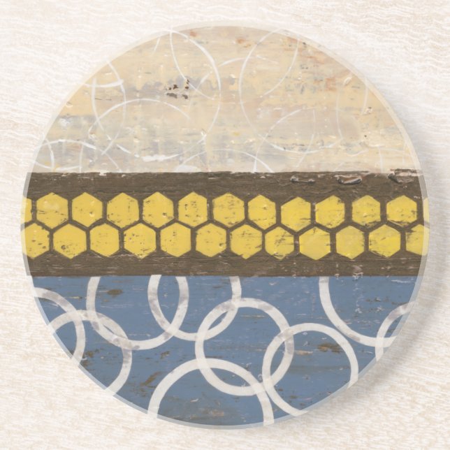 Honey Comb Abstract I Coaster (Front)