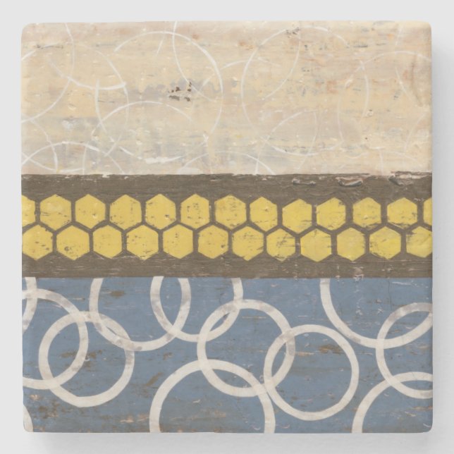 Honey Comb Abstract I Stone Coaster (Front)