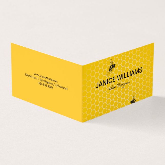 Honey Comb and Bees Business Card (Outside)