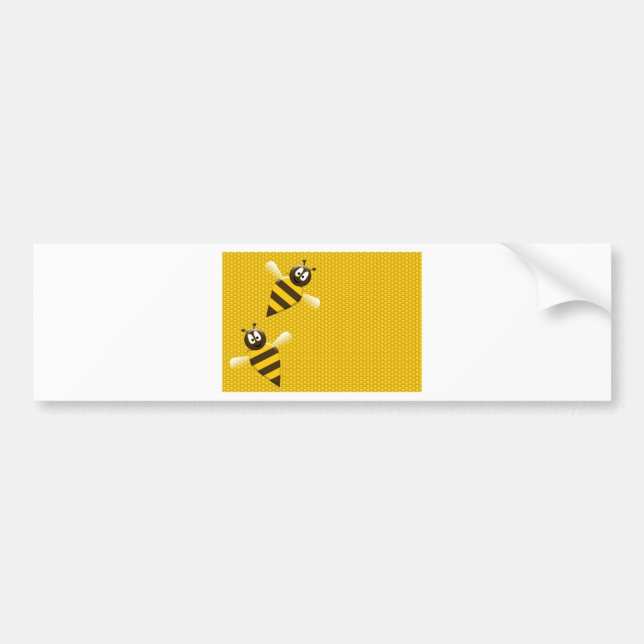 Honey Comb Yellow Gold  Bee Bees Pattern Art Bumper Sticker (Front)