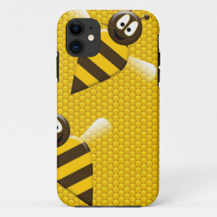 Honey Comb Yellow Gold Bee Bees Pattern Art iPhone 11 Case