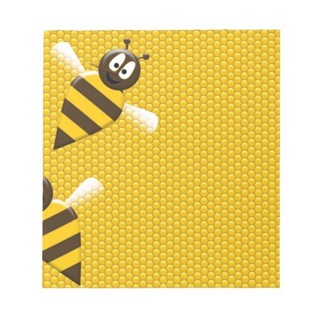Honey Comb Yellow Gold  Bee Bees Pattern Art Notepad (Front)