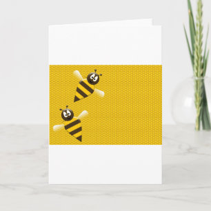 Honey Comb Yellow Gold Bee Bees Pattern Art Thank You Card
