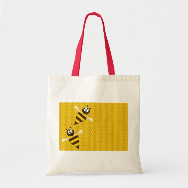 Honey Comb Yellow Gold  Bee Bees Pattern Art Tote Bag (Front)