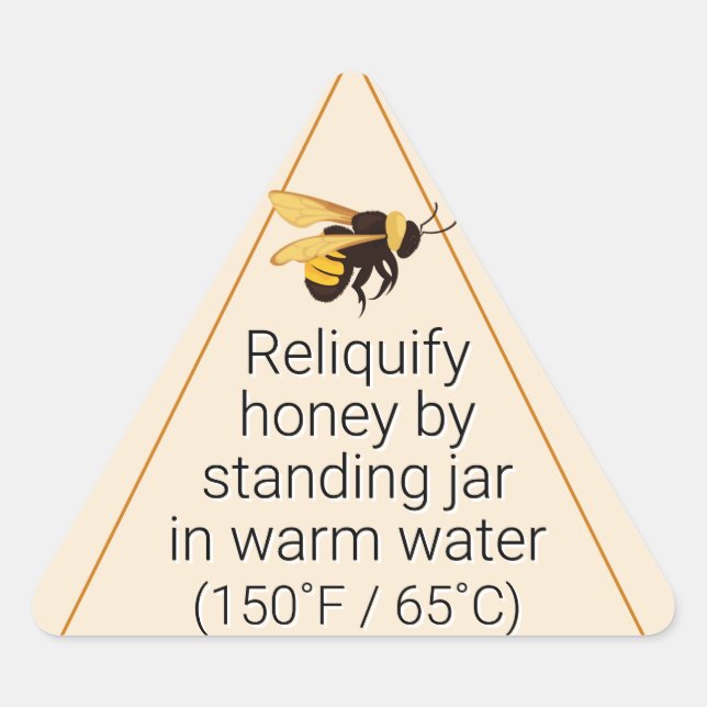 Honey Crystallisation Information  Triangle Sticker (Front)