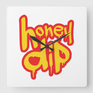 honey dip square wall clock