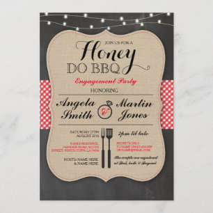 Honey Do BBQ Engagement Party I DO shower Invite