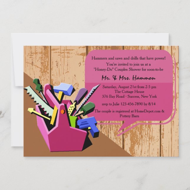 Honey-Do Couples Shower Invitation (Front)