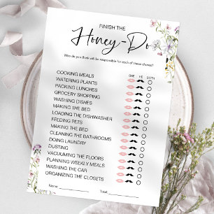 Honey Do List Bridal Shower Game Invitation