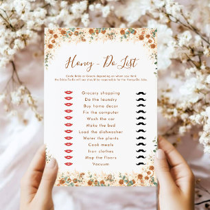 Honey Do List Game   Boho Terracotta Floral Bridal