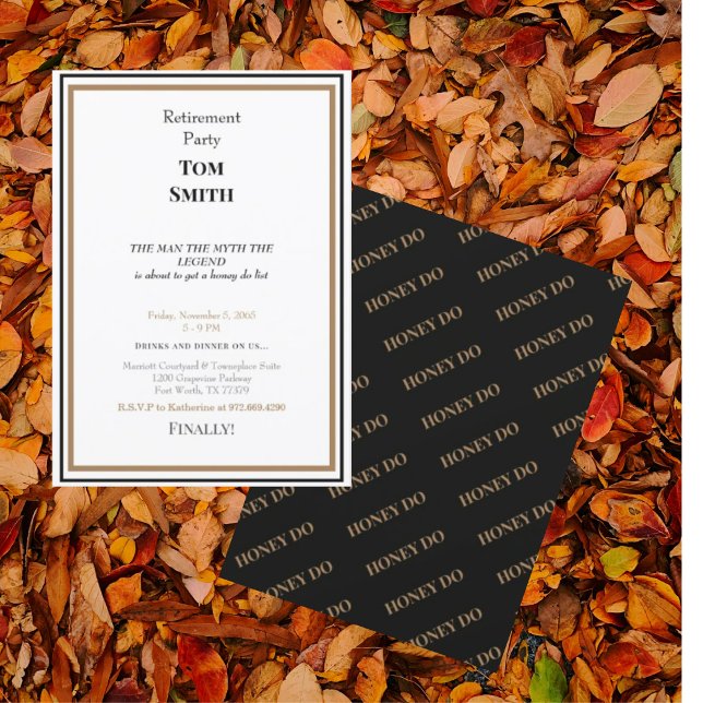 Honey Do List Retirement Party Invitation (Creator Uploaded)
