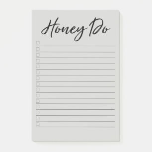 Honey Do List with Checkboxes Grey Notepad