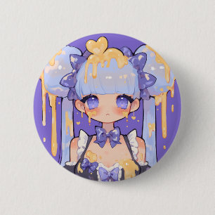 Honey Drip Kawaii Chibi Girl 6 Cm Round Badge