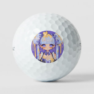 Honey Drip Kawaii Chibi Girl Golf Balls