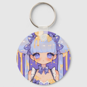 Honey Drip Kawaii Chibi Girl Key Ring
