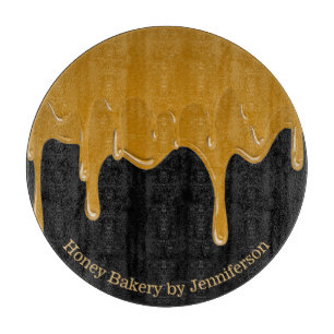 Honey Drip Sweets Bakery Gold Black set Cutting Board