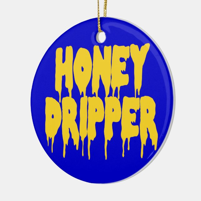 Honey Dripper Ceramic Ornament (Left)