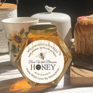 Honey Drips and Bee Made with Love By Bees Heart Classic Round Sticker