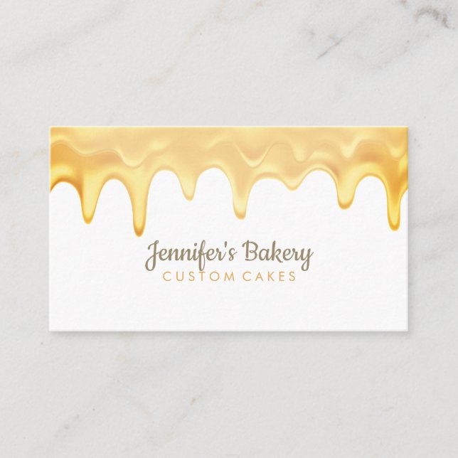 Honey Drizzle Dessert Chef Business Card (Front)