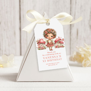 Honey Fairy 4th Birthday Blush Floral Favor Gift  Tags