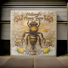  Honey Farm Big Bee Welcome Sign |  Ceramic Tile