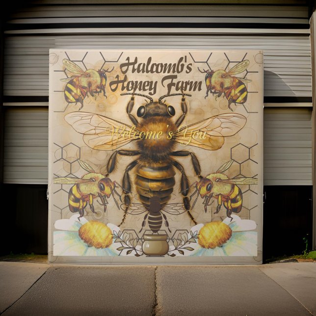  Honey Farm Big Bee Welcome Sign |  Ceramic Tile (Creator Uploaded)