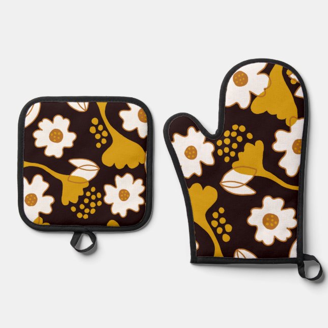 Honey Float Black Pot Holder Set (Front)