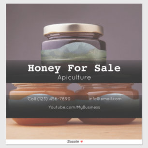 Honey for Sale Apiculture Custom-Cut Vinyl Sticker