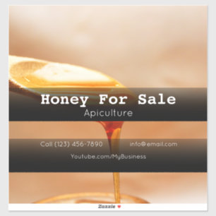 Honey for Sale Apiculture Custom-Cut Vinyl Sticker