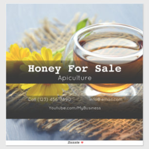 Honey for Sale Apiculture Custom-Cut Vinyl Sticker